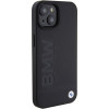 BMW Leather Hot Stamp MagSafe dėklas Apple iPhone 15 Plus / 14 Plus, juodas