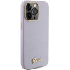 Guess GUHCP15XPGMCSL Glitter Glossy Script dėklas Apple iPhone 15 Pro Max, alyvinis