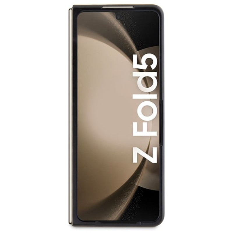 BMW BMHCZFD522NBCK Leather Carbon dėklas su kietu korpusu, skirtas Samsung Galaxy Z Fold5, juodas