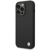 BMW Silicone Metal Logo BMHCP15LSILBK dėklas Apple iPhone 15 Pro, juodas