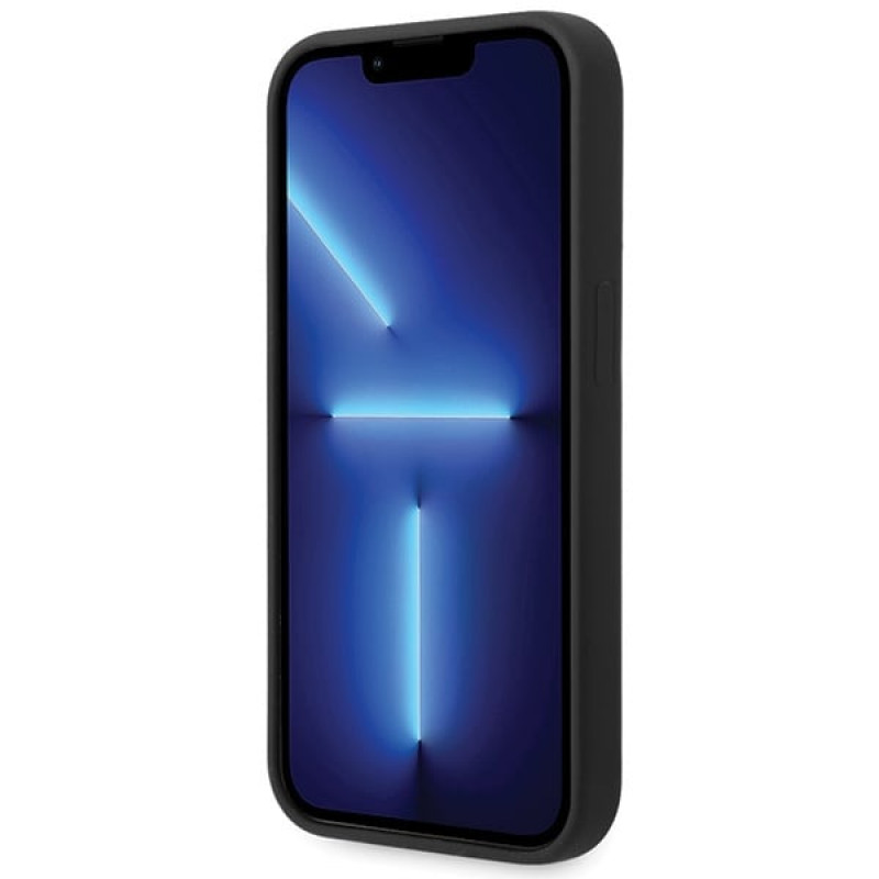 BMW Silicone Metal Logo BMHCP15LSILBK dėklas Apple iPhone 15 Pro, juodas