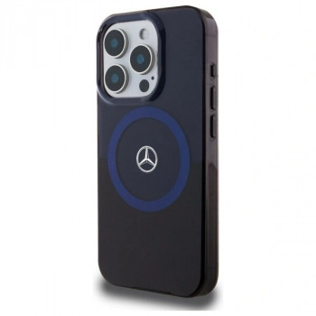 Mercedes-Benz MB Double Layer BiColor MagSafe dėklas Apple iPhone 16 Pro Max, juodas mėlynas