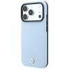 BMW Kevlar Metal Logo MagSafe dėklas, skirtas Apple iPhone 18 Pro / 17 Pro, mėlynas
