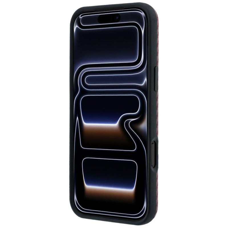 BMW M Carbon Printed Ring MagSafe apsauginis dėklas, skirtas Apple iPhone 18 Pro Max / 17 Pro Max, raudonas
