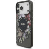Guess IML Flowers Pearl Strap MagSafe dėklas, skirtas Apple iPhone 18 Pro Max / 17 Pro Max, juodas