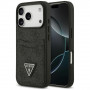 Guess 4G Double Card Triangle apsauginis dėklas, skirtas Apple iPhone 18 Pro / 17 Pro, juodas