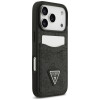 Guess 4G Double Card Triangle apsauginis dėklas, skirtas Apple iPhone 18 Pro / 17 Pro, juodas