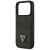 Guess 4G Double Card Triangle apsauginis dėklas, skirtas Apple iPhone 18 Pro / 17 Pro, juodas