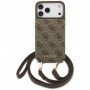 Guess 4G Cardslots & Magnetic Closure Crossbody dėklas, rudas, skirtas Apple iPhone 18 Pro Max / 17 Pro Max