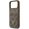 Guess 4G Double Card Triangle dėklas Apple iPhone 18 Pro Max / 17 Pro Max, rudas