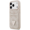 Guess 4G Double Card Triangle apsauginis dėklas Apple iPhone 18 Pro Max / 17 Pro Max, rausvas