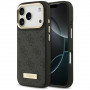 Guess 4G Logo Plate MagSafe dėklas, skirtas Apple iPhone 18 Pro / 17 Pro, juodas