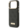 Guess 4G Logo Plate MagSafe dėklas, skirtas Apple iPhone 18 Pro Max / 17 Pro Max, juodas