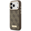 Guess 4G Logo Plate MagSafe dėklas Apple iPhone 18 Pro Max / 17 Pro Max, rudas
