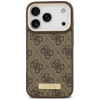 Guess 4G Logo Plate MagSafe dėklas Apple iPhone 18 Pro Max / 17 Pro Max, rudas