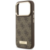 Guess 4G Logo Plate MagSafe dėklas Apple iPhone 18 Pro Max / 17 Pro Max, rudas