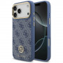 Guess 4G Strass Logo MagSafe dėklas, skirtas Apple iPhone 18 Pro Max / 17 Pro Max, mėlynas