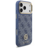 Guess 4G Strass Logo MagSafe dėklas, skirtas Apple iPhone 18 Pro Max / 17 Pro Max, mėlynas