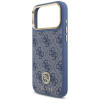 Guess 4G Strass Logo MagSafe dėklas, skirtas Apple iPhone 18 Pro Max / 17 Pro Max, mėlynas