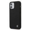 BMW BMHCP12SSILBK Silicone Signature dėklas su kietu korpusu Apple iPhone 12 mini, juodas