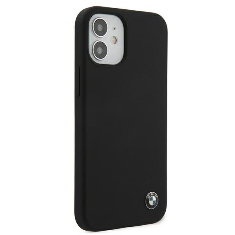 BMW BMHCP12SSILBK Silicone Signature dėklas su kietu korpusu Apple iPhone 12 mini, juodas