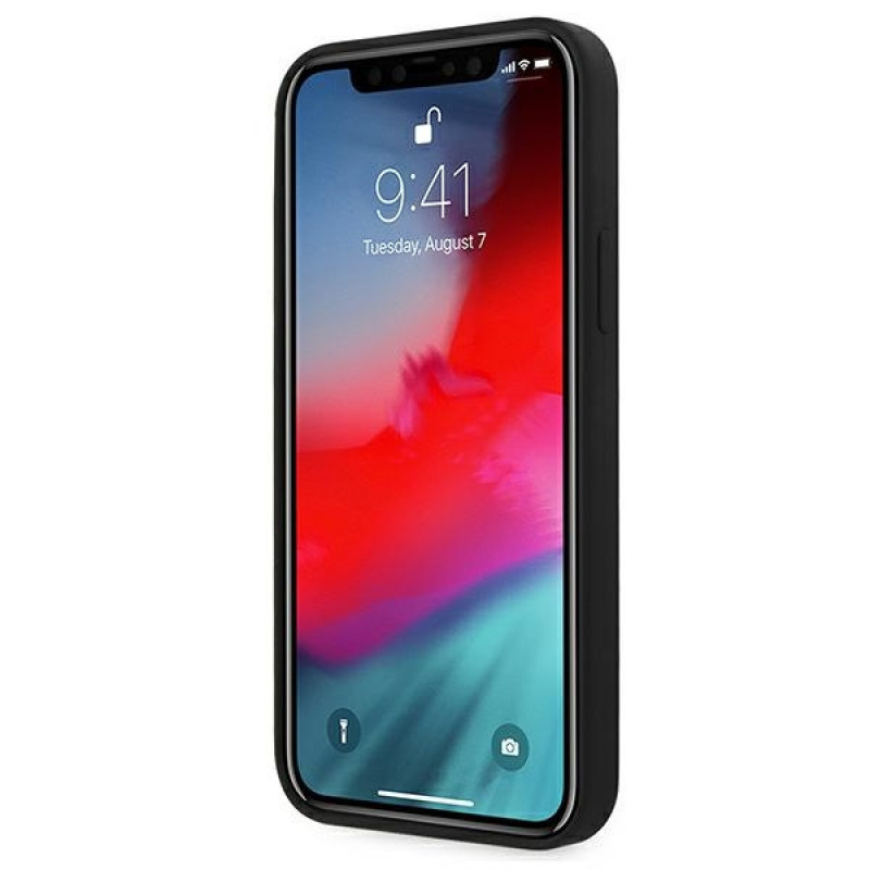 BMW BMHCP12SSILBK Silicone Signature dėklas su kietu korpusu Apple iPhone 12 mini, juodas