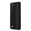 BMW Silicone Stripes M Collection dėklas Samsung Galaxy S21+ telefonui, juodas (BMHCS21MSIVTBK)