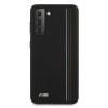 BMW Silicone Stripes M Collection dėklas Samsung Galaxy S21+ telefonui, juodas (BMHCS21MSIVTBK)