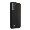 BMW Silicone Stripes M Collection dėklas Samsung Galaxy S21+ telefonui, juodas (BMHCS21MSIVTBK)