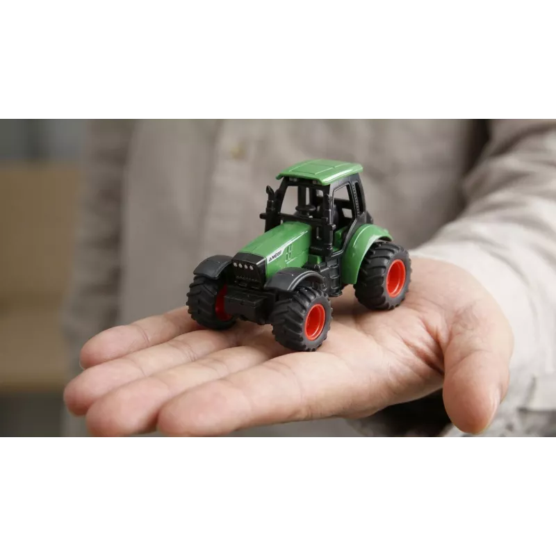 Amewi metalinis traktorius su miško priekaba, 1:64, RTR, žalias