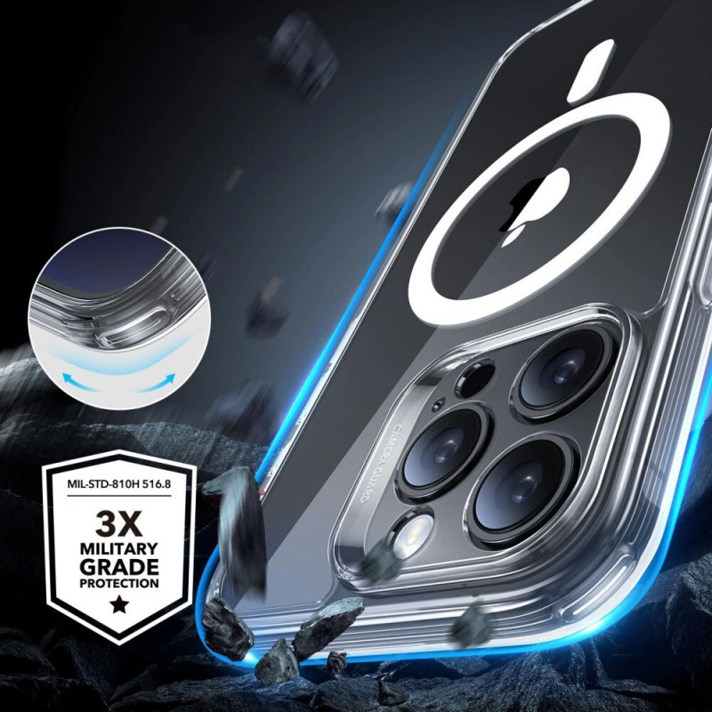 ESR Classic Pro Set HaloLock MagSafe dėklas su grūdintu stiklu, skirtas Apple iPhone 16 Pro Max, Clear