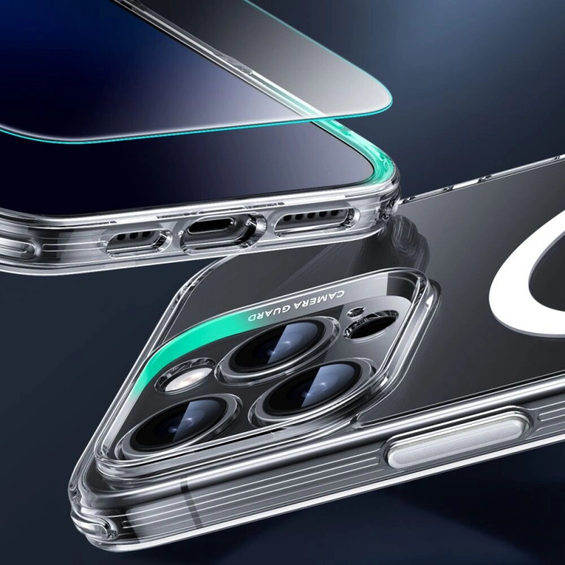 ESR Classic Pro Set HaloLock MagSafe dėklas su grūdintu stiklu, skirtas Apple iPhone 16 Pro Max, Clear