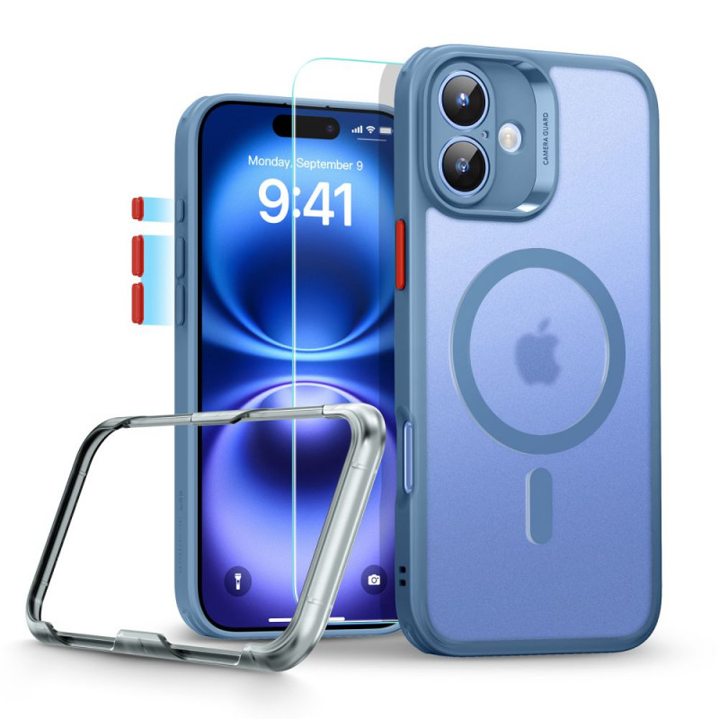 ESR Classic Pro Set HaloLock MagSafe dėklas su grūdintu stiklu skirtas Apple iPhone 16, Frosted Blue