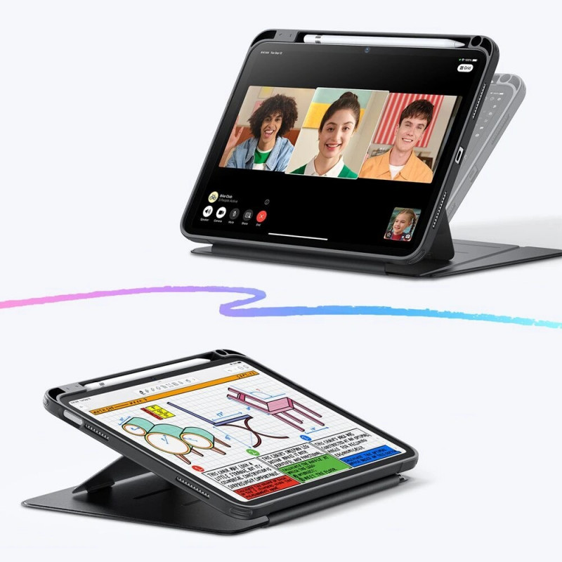 ESR Flip Hybrid dėklas, skirtas Apple iPad 10.9" 2022 (10th gen.) / iPad 11" 2025 (11th gen.), juodas
