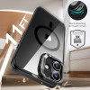 ESR Classic Hybrid Kickstand HaloLock MagSafe dėklas su grūdintu stiklu skirtas Apple iPhone 16, permatomas/juodas