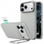ESR Leather Kickstand MagSafe dėklas Apple iPhone 17 Pro / 18 Pro, pilkas