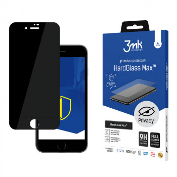 3MK HardGlass Max Privacy grūdintas privatumo stiklas, skirtas Apple iPhone 7, juodas