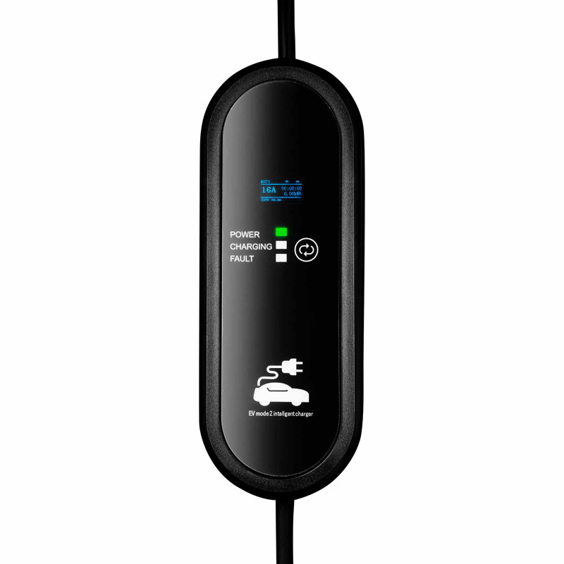 Akyga AK-EC-18 elektromobilio įkroviklis Type 1 su LCD, 1 fazės 16 A 3.8 kW, 5 m