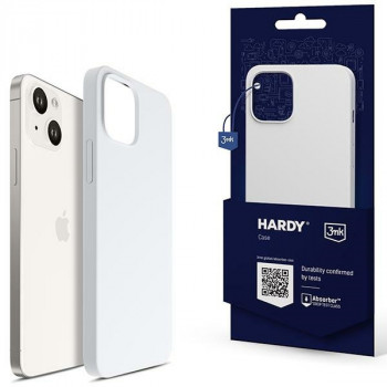 3MK Hardy Case MagSafe silikoninis dėklas, baltas, skirtas Apple iPhone 14 Plus / 15 Plus