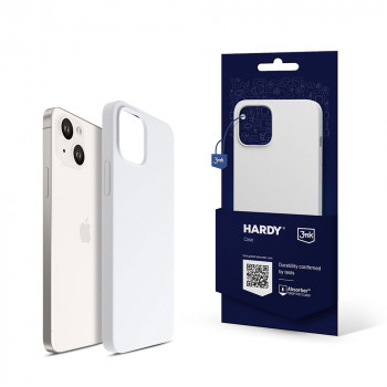 3MK Hardy Case MagSafe silikoninis dėklas, baltas, skirtas Apple iPhone 14 Plus / 15 Plus