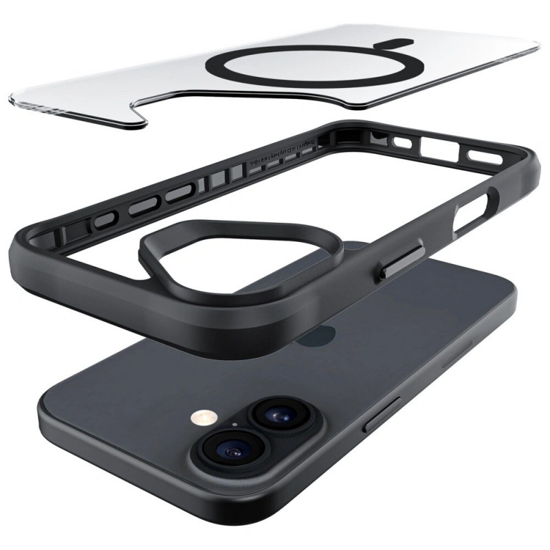 3MK Satin Armor MagCase dėklas, skirtas Apple iPhone 17, juodas