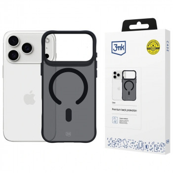 3MK Smoke Matt MagCase dėklas, skirtas Apple iPhone 17 Pro, juodas