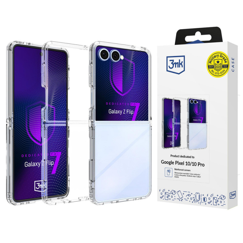 3MK Armor Case dėklas, skirtas Samsung Galaxy Z Flip7, permatomas