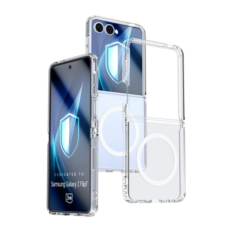 3MK Armor MagCase skirtas Samsung Galaxy Z Flip7, permatomas