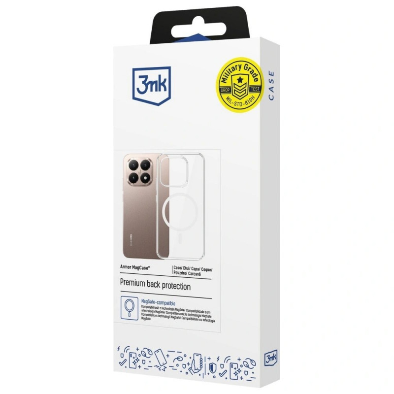 3MK Armor MagCase išmaniojo telefono dėklas Xiaomi 15T 5G, permatomas