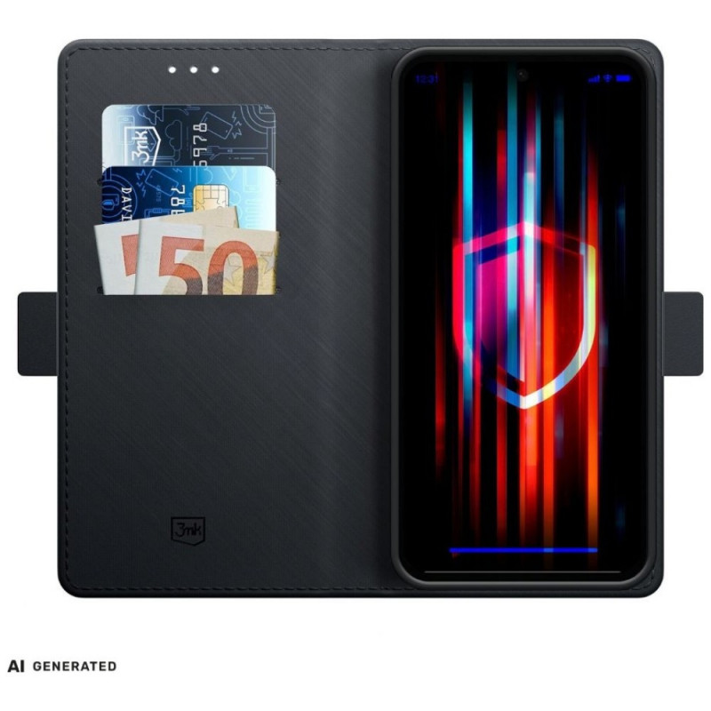 3MK Wallet Case išmaniojo telefono Xiaomi 17 dėklas, juodas