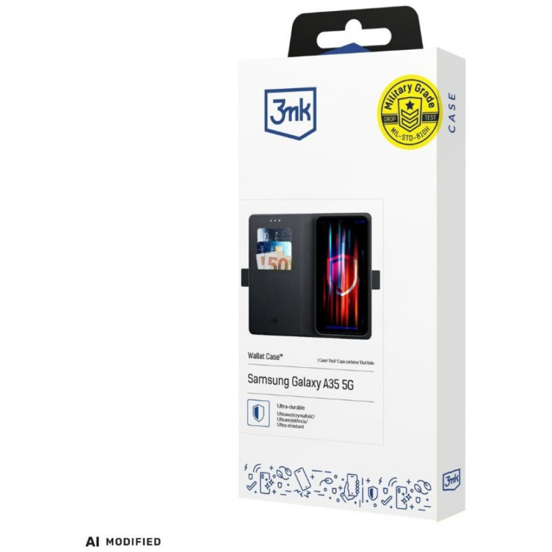 3MK Wallet Case išmaniojo telefono Xiaomi 17 dėklas, juodas
