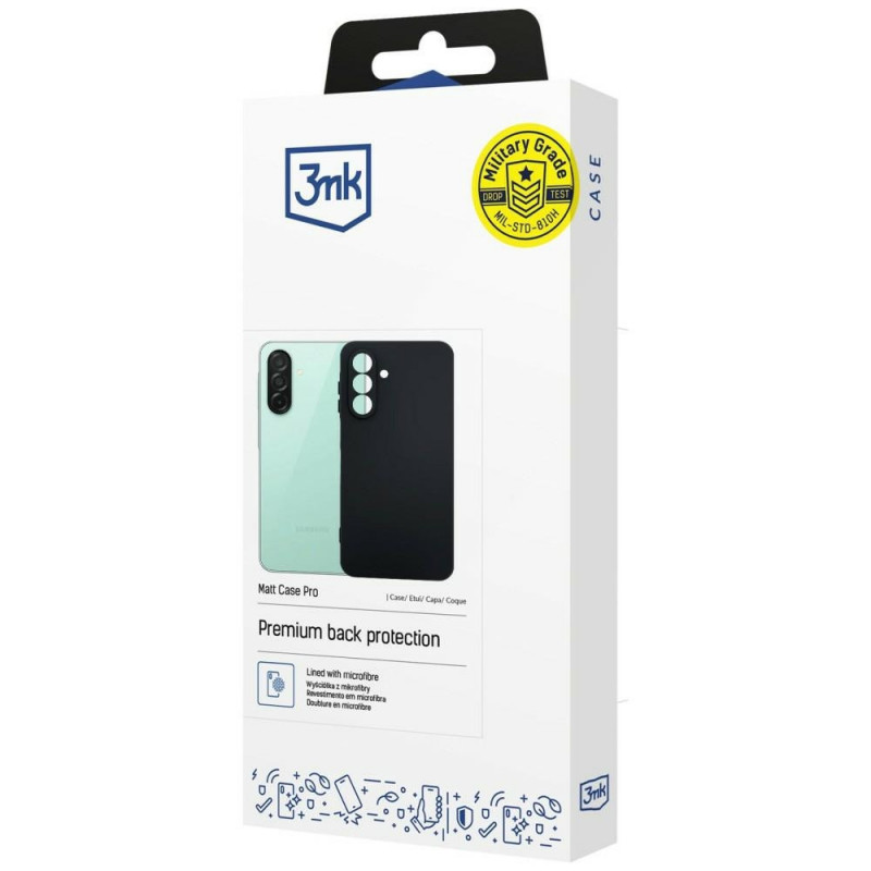 3MK Matt Case Pro išmaniojo telefono dėklas Samsung Galaxy A27 5G, juodas