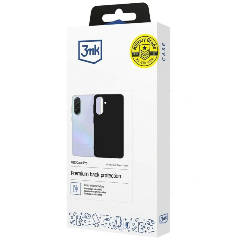 3MK Matt Case Pro išmaniojo telefono dėklas Samsung Galaxy A37, juodas