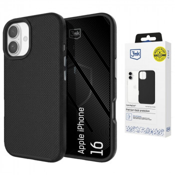 3MK Fortis MagCase Apple iPhone 16 išmaniojo telefono dėklas, juodas